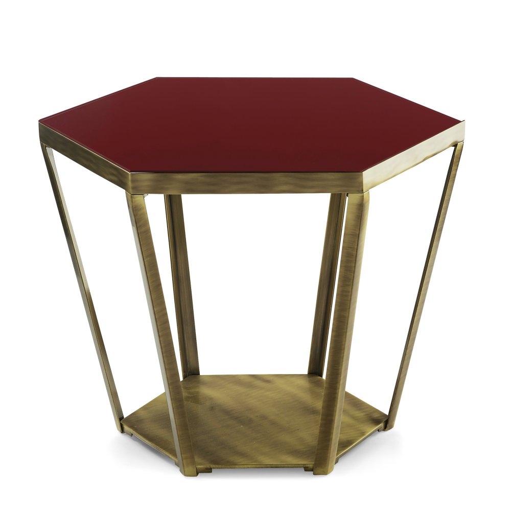 Ray - Sloping side table with glass top