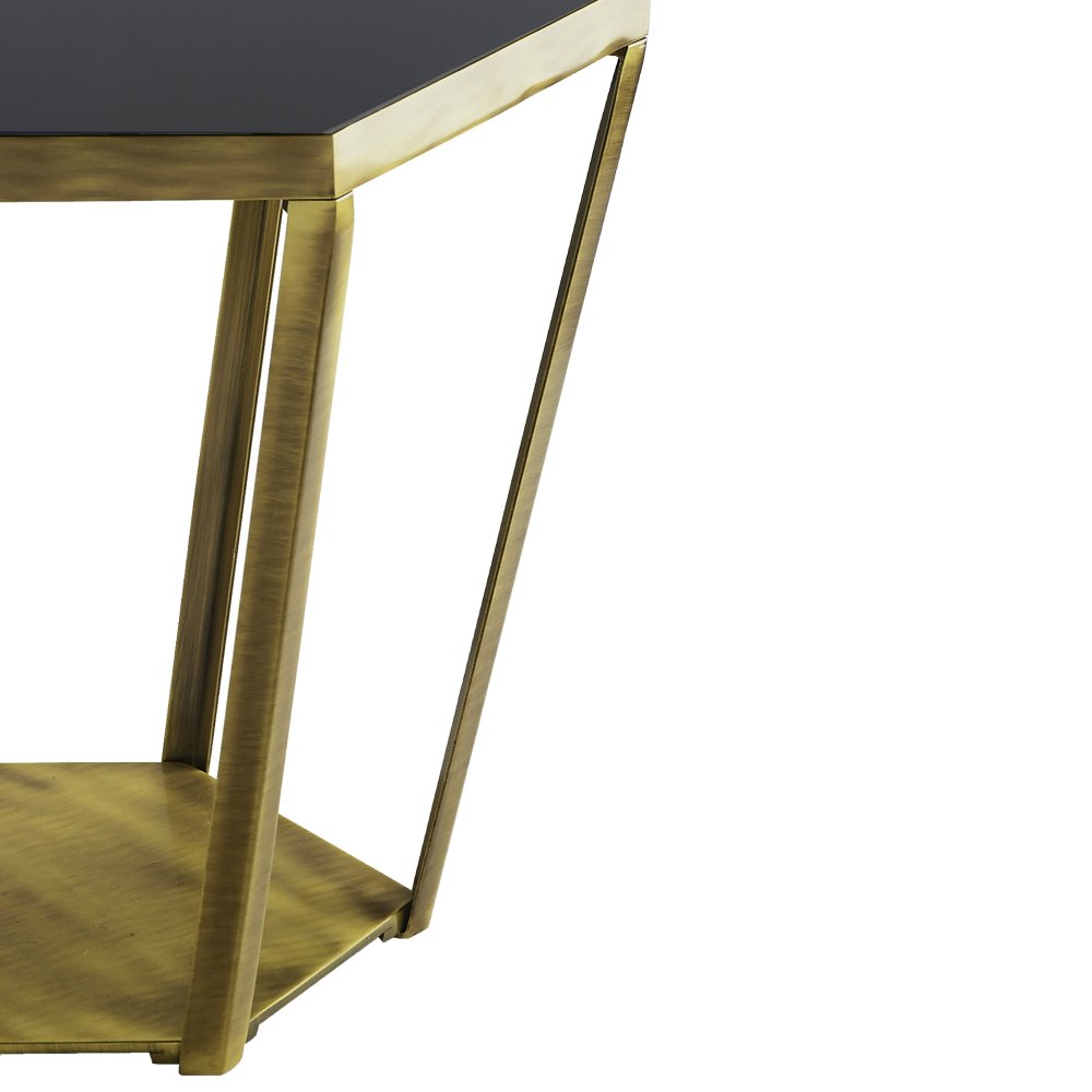 Ray - Sloping side table with glass top