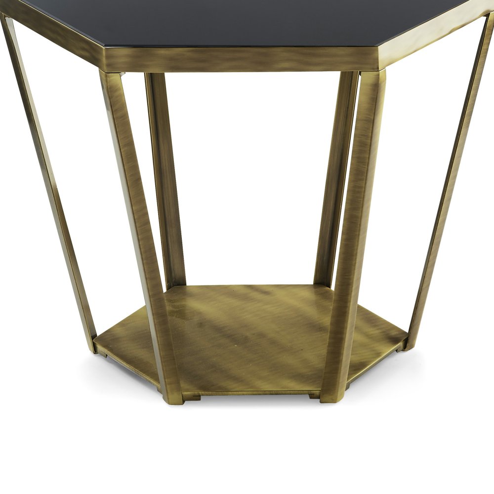 Ray - Sloping side table with glass top