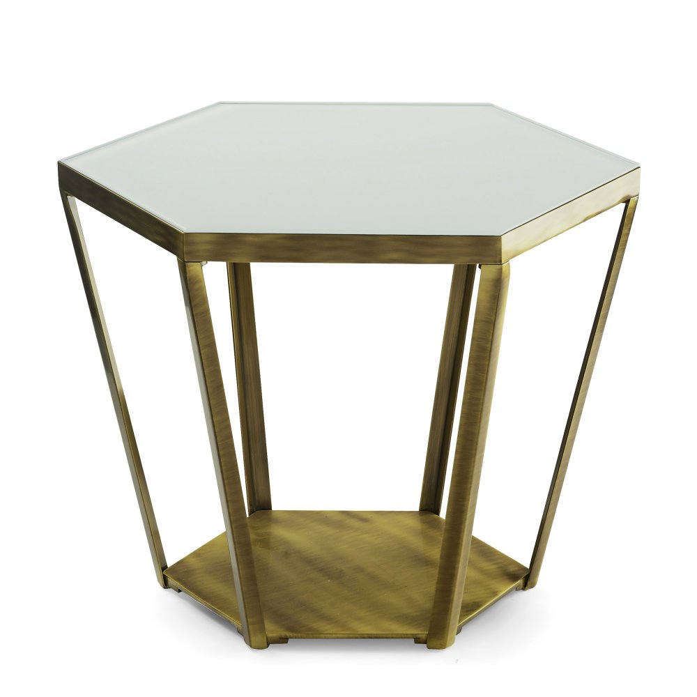 Ray - Sloping side table with glass top