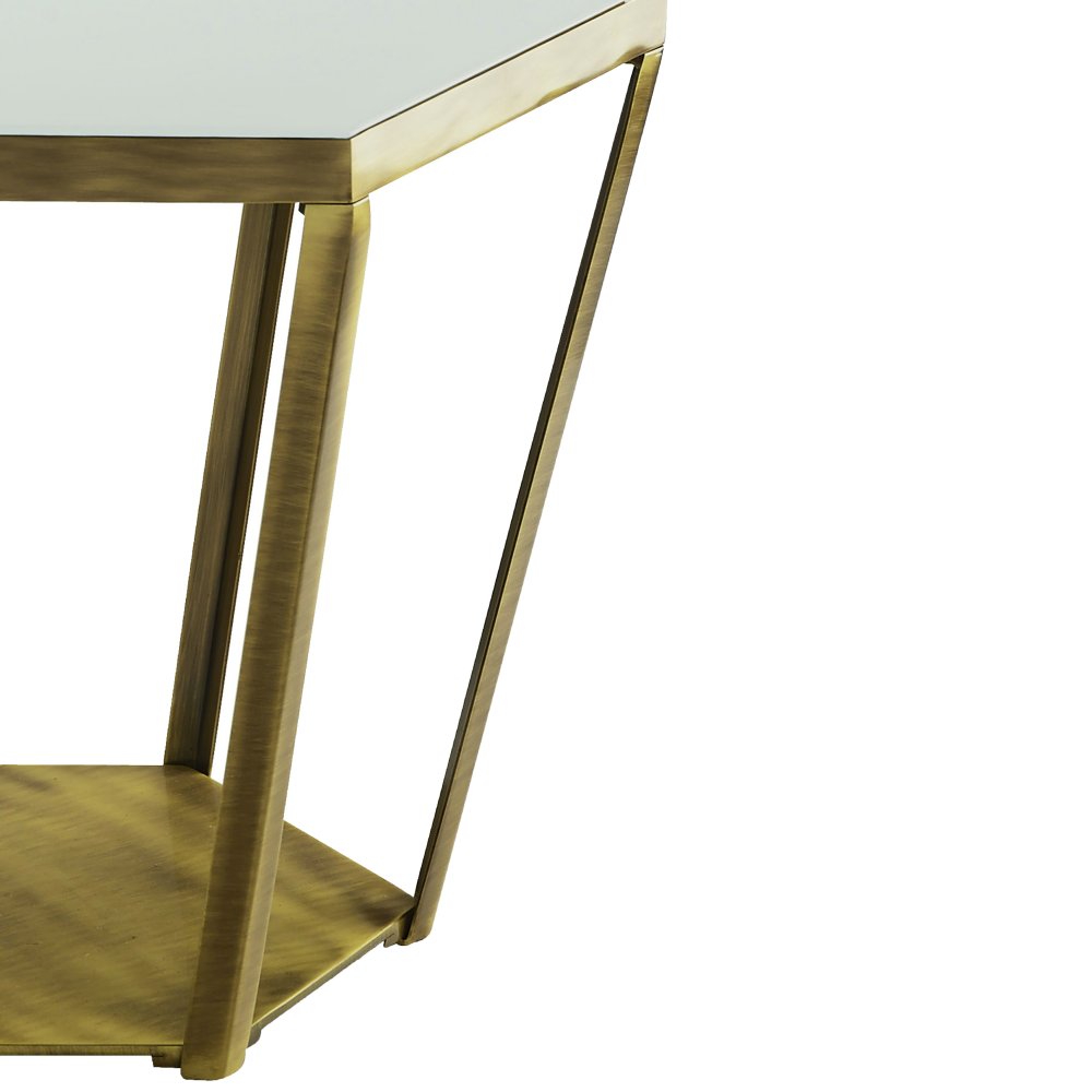 Ray - Sloping side table with glass top