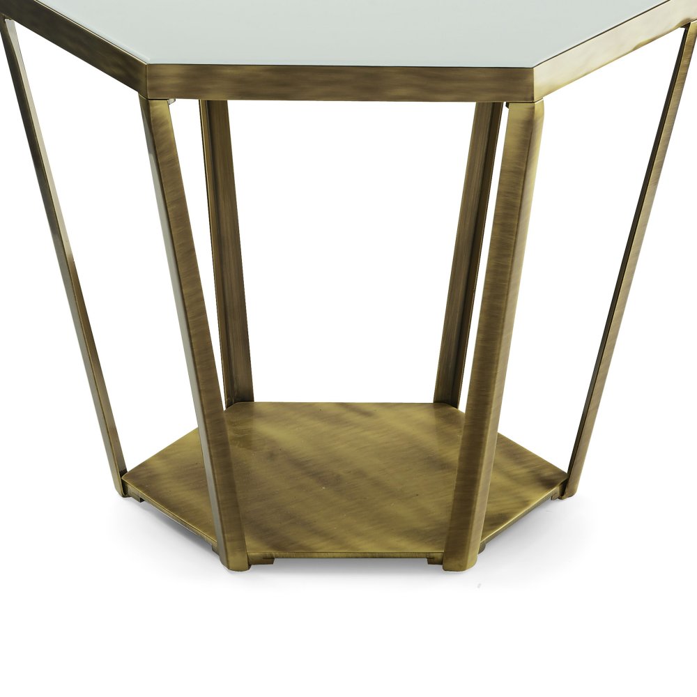 Ray - Sloping side table with glass top