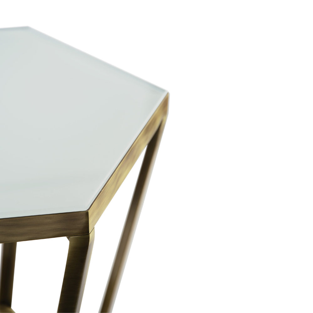 Ray - Sloping side table with glass top