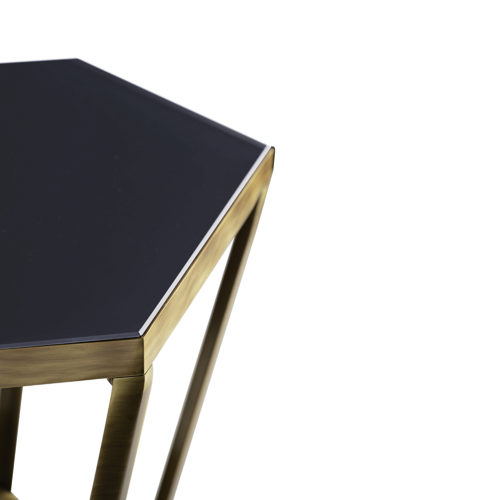 Ray - Sloping side table with glass top