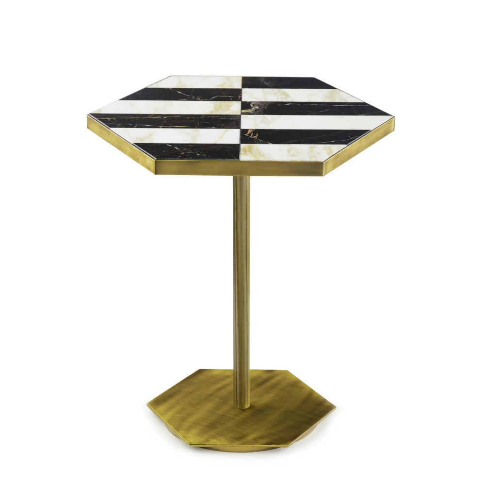Ted - Table with marble inlaid top