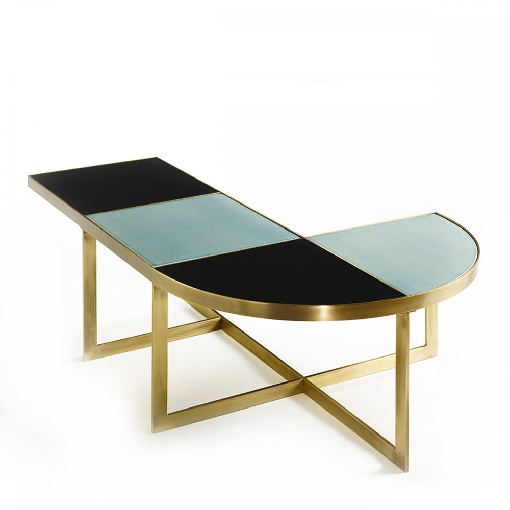 Carousel coffee table sales with glass top